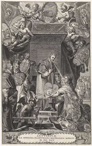 Title page with Pope Innocent X, Pieter de Jode (II), 1645 Canvas Print