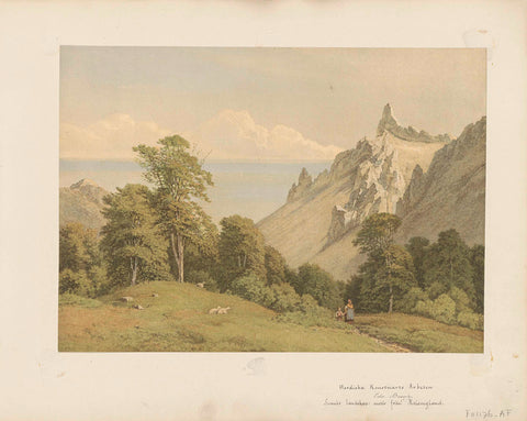 Landscape after the painting Svenskt landskap: motiv frän Helsingland by Edv. Bergh., anonymous, 1853 - 1876 Canvas Print