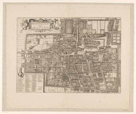 Map of The Hague, anonymous, c. 1698 - 1728 Canvas Print