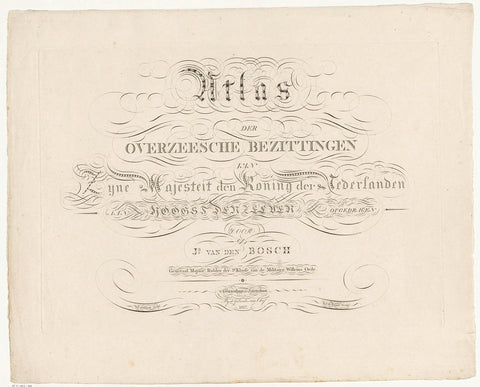 Title print for the Atlas of the Dutch Overseas Possessions, 1817, Jan Gerritsz. Fisher, 1817 Canvas Print