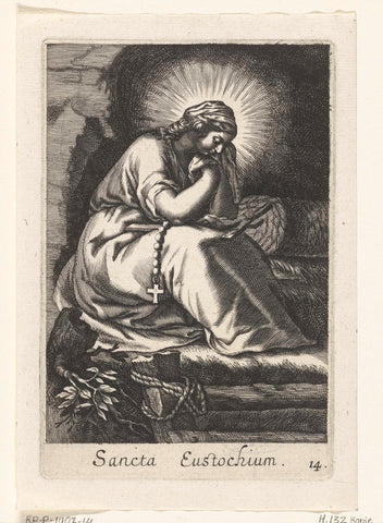 Saint Julia Eustochium as hermit, Boëtius Adamsz. Bolswert, 1590 – 1662 Canvas Print