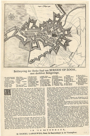 Map of the siege of Bergen op Zoom, 1747, anonymous, 1747 Canvas Print