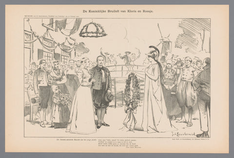 The Royal Wedding of Kloris and Roosje, Johan Braakensiek, 1901 Canvas Print