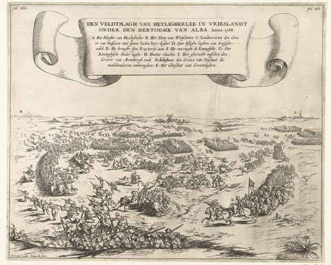 Battle of Heiligerlee, 1568, Frans van den Wijngaerde, 1643 - 1645 Canvas Print