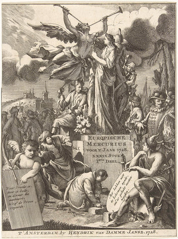 Title page for the Europian Mercury of 1728, anonymous, 1728 Canvas Print