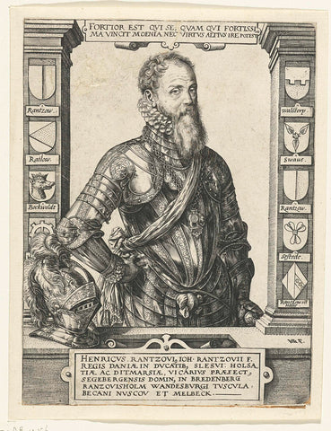 Portrait of Heinrich von Rantzau, Hendrick Goltzius, 1587 - 1591 Canvas Print