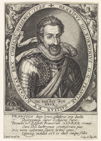 Portrait of Henry IV, Crispijn van de Passe (I), 1596 Canvas Print