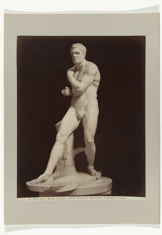 Sculpture of Damoxenos in fighting position, anonymous, c. 1880 - c. 1904 Canvas Print