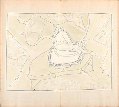 Map of Dendermonde, ca. 1701-1715, Samuel Du Ry de Champdoré, 1701 - 1715 Canvas Print