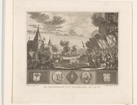 Kenau and the Siege of Haarlem, 1573, Simon Fokke, 1776 Canvas Print