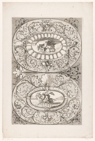 Medallions with Europa and Jupiter, anonymous, 1697 Canvas Print