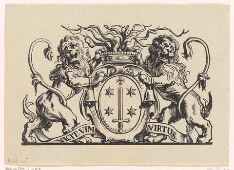 Vignette with the coat of arms of the city of Haarlem, Dirck de Bray, 1635 - 1694 Canvas Print