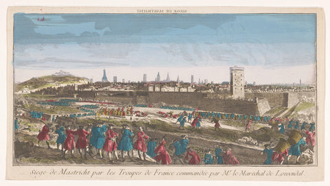 View of the siege of Maastricht by the French in 1748, anonymous, 1748 - 1799 Canvas Print