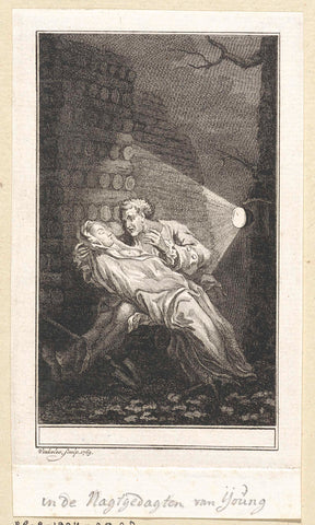 Night vision with a man with a dead woman on his lap, Reinier Vinkeles (I), 1769 Canvas Print