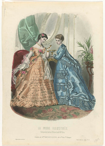 La Mode Illustrée, 1869, No. 13 : Toilettes de Mme Breant-Castel (...), M. Gervais, 1869 Canvas Print