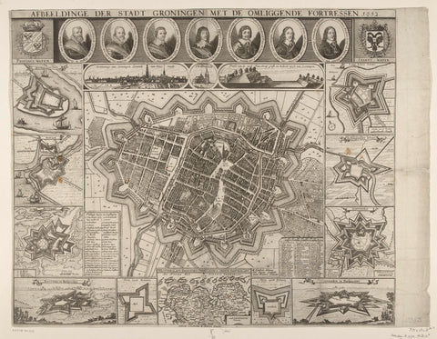 Map of Groningen, 1652, Salomon Savery, 1652 Canvas Print