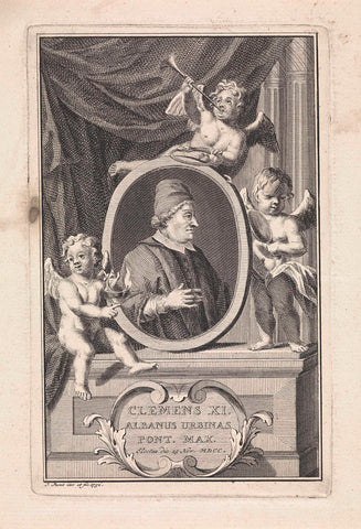 Portrait of Pope Clement XI, Jan Punt, 1732 Canvas Print