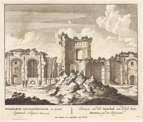 View of the Baths of Constantine, anonymous, 1675 - 1711 Canvas Print