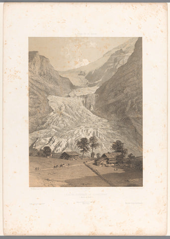 View of the High Grindelwald Glacier, Eugène Cicéri, 1859 Canvas Print