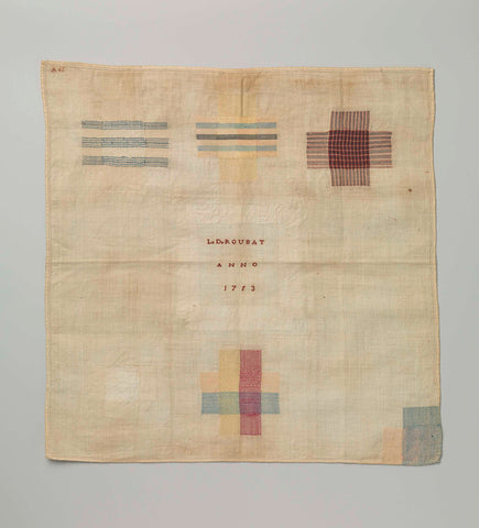 Sampler on which embroidered: LxDxROVBAY.ANNO 1753, anonymous, c. 1730 - c. 1753 Canvas Print