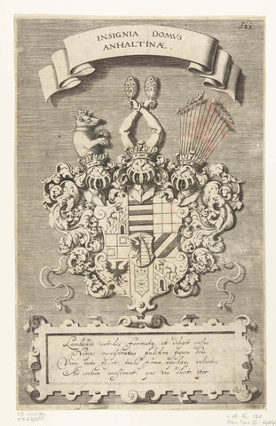 Wapenschild van de prins van Anhalt Dessau, Michiel le Blon, 1628 Canvas Print