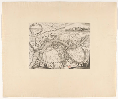 Map with siege and conquest of Schenkenschans by Frederik Hendrik, 1635-1636, anonymous, 1651 Canvas Print