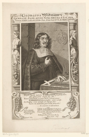 Portret van Georg Widmann, Jakob von Sandrart (possibly), 1668 - 1720 Canvas Print