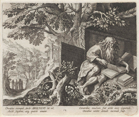 Saint Arsenius the Great as a Hermit, Raphaël Sadeler (I), 1594 Canvas Print