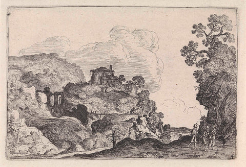 Rocky landscape, anonymous, 1613 - 1650 Canvas Print