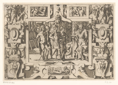 Jason and Medea visiting Pelias on Iolcus, René Boyvin, 1563 Canvas Print