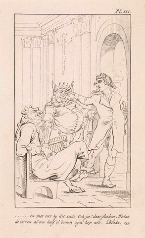 Koning Midas met ezelsoren, Daniël Veelwaard (I), 1802 - 1809 Canvas Print