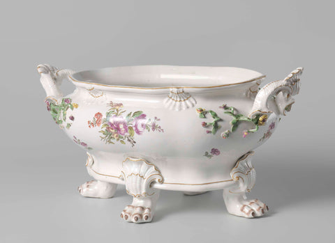 Tureen and stand, Weesper porseleinfabriek, c. 1764 - c. 1768 Canvas Print