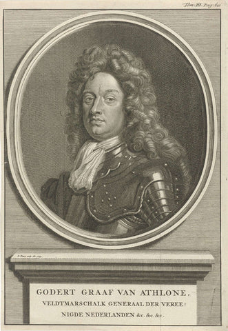 Portrait of Godard, Baron of Reede-Ginckel, Count of Athlone, Bernard Picart, 1729 Canvas Print