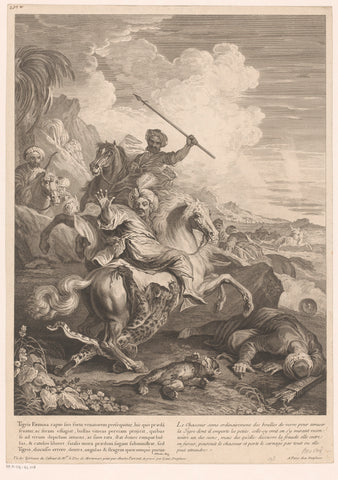 Luipaardjacht, Louis Desplaces, c. 1731 Canvas Print