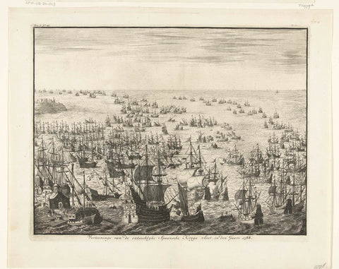 Demise of the Spanish Armada, Jan Luyken, 1730 Canvas Print