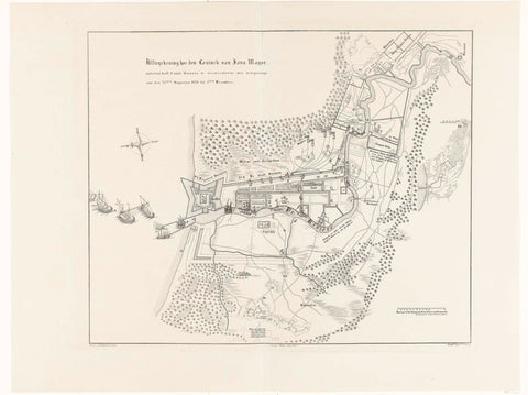 Siege of Batavia by the King of Java, 1628, Royal Dutch Stone Printing Company of C.W. Mieling, 1857 - 1859 Canvas Print