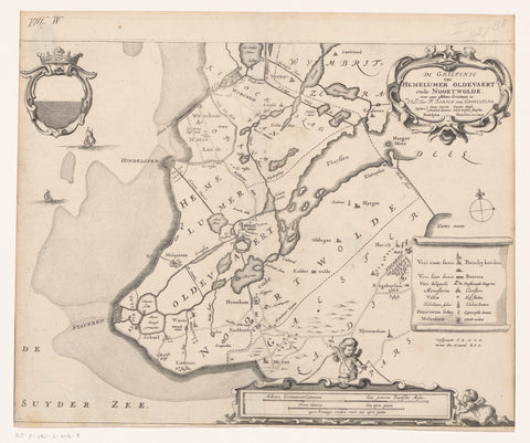 Map of the grietenij Hemelumer Oldephaert en Noordwolde, Jacob van Meurs (possibly), 1664 Canvas Print