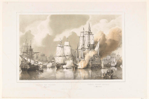 Battle of Solebay, 1672, Petrus Johannes Schotel, 1848 - 1855 Canvas Print