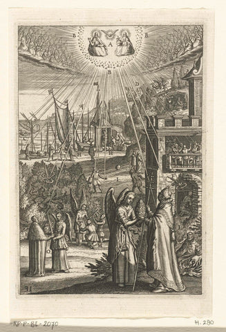 Emblem with the man who is aware in everything of the omnipresence of God, Boetius Adamsz. Bolswert, 1620 Canvas Print