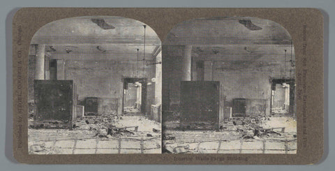 Destroyed interior of the Wells Fargo bank after the San Francisco earthquake, Tom M. Phillips, 1906 Canvas Print