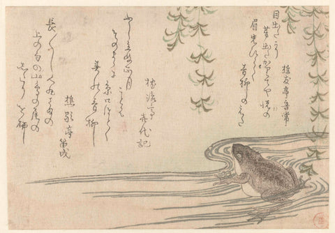 Frog under a Willow Tree, Kubota Shunman, c. 1800 - c. 1805 Canvas Print