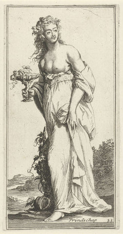 Personification of friendship, Arnold Houbraken, 1710 - 1719 Canvas Print