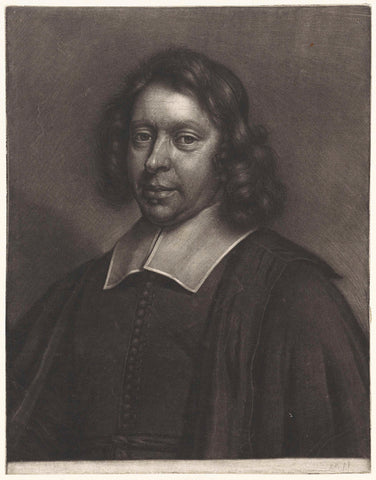 Portret van een man, mogelijk de predikant Hendrick Blancheteste, Wallerant Vaillant, 1658 - 1677 Canvas Print