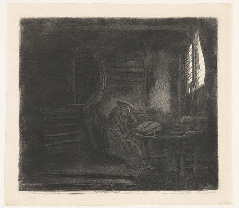 St Jerome in a dark chamber, Rembrandt van Rijn, 1850 - 1906 Canvas Print