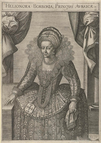 Portrait of Eleanor of Bourbon, Johannes Wierix, 1600 Canvas Print