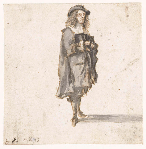 Standing man, Gilles Neyts, 1633 - 1687 Canvas Print