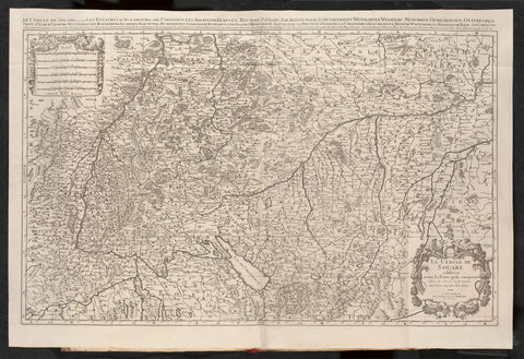 Map of Schwaben, c. 1701-1713, Jaillot (possibly), 1729 Canvas Print