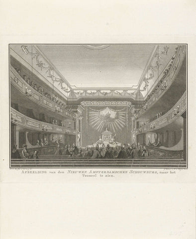 View on the stage of the new Amsterdam Theatre on the Leidseplein, 1774, Noach van der Meer (II), 1774 - 1775 Canvas Print