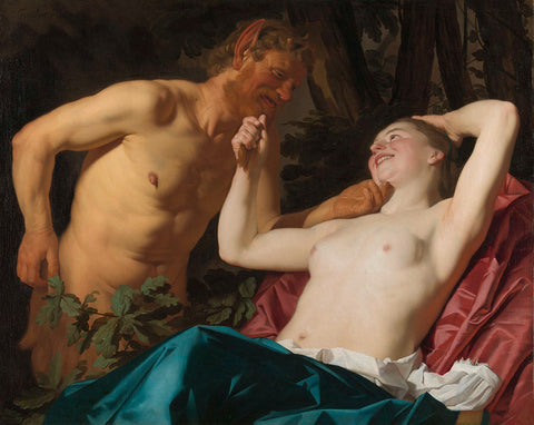 Satyr and Nymph, Gerard van Honthorst, 1623 Canvas Print