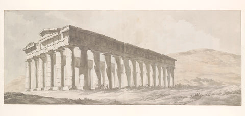 Temple of Segesta in Sicily, Louis Ducros, 1778 Canvas Print